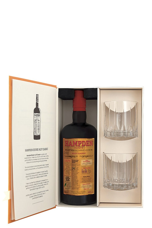 Hampden Estate HLCF Overproof Gaveæske med 2 Glas - Bottle Hero