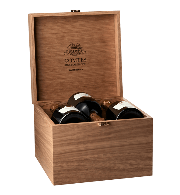 6 flasker Taittinger Comtes de Champagne 2012 i original trækasse - Bottle Hero
