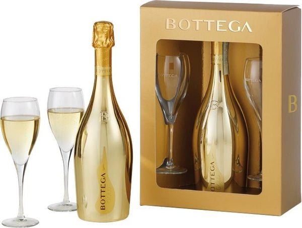 Bottega Glamour Gold GiftBox met 2 glazen - Bottle Hero